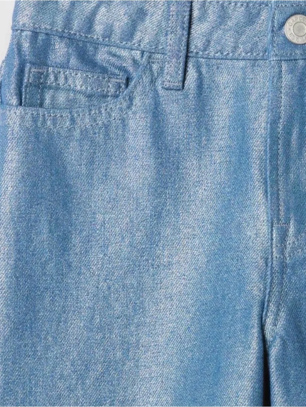 GAP Kids Shimmer Denim Wide-Leg Pants in Medium Blue Size: 4T/ Festive, Casual